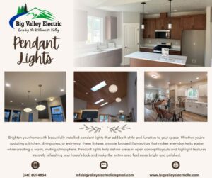 Stylish and functional pendant lighting for kitchens and homes by Big Valley Electric