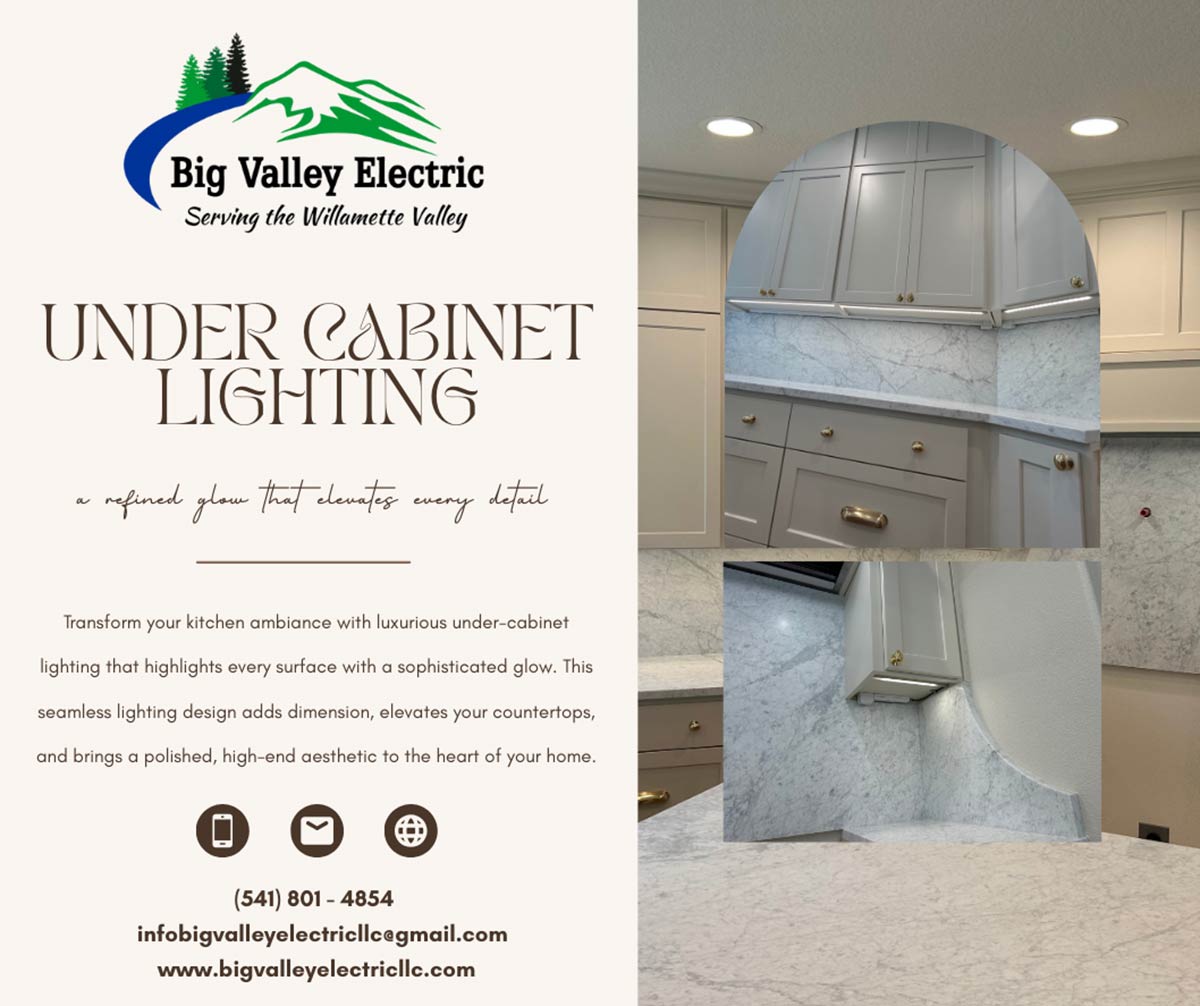 Upgrade your kitchen with Under Cabinet Lighting. Improve visibility, reduce shadows, and add a clean, modern look with professional installation.